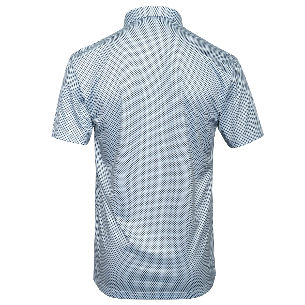 Mens Executive Collar Navy Pin Houndstooth Golf Polo Shirt