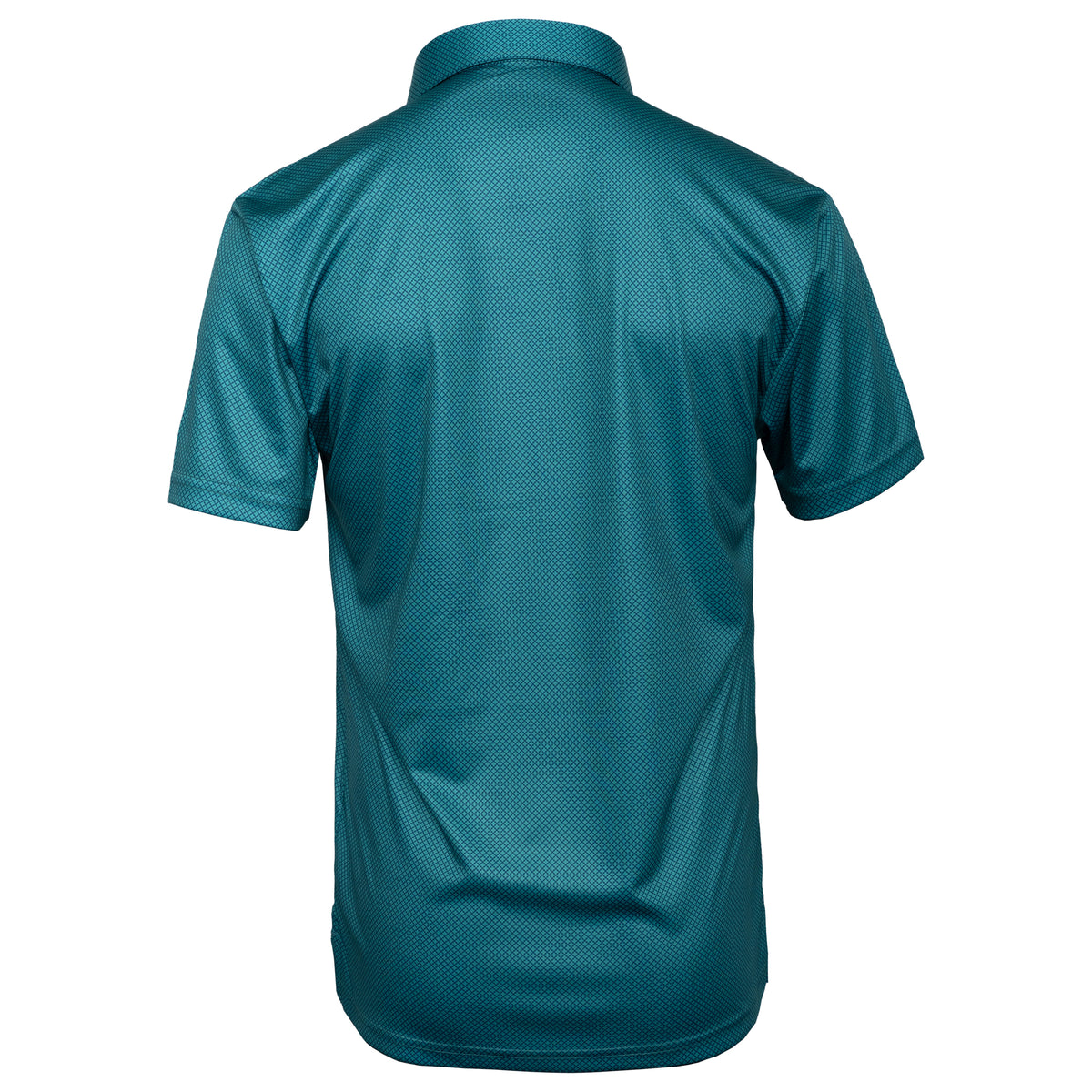 Men's Executive Collar Green micro Diamond Cross Hatch Golf Polo Shirt