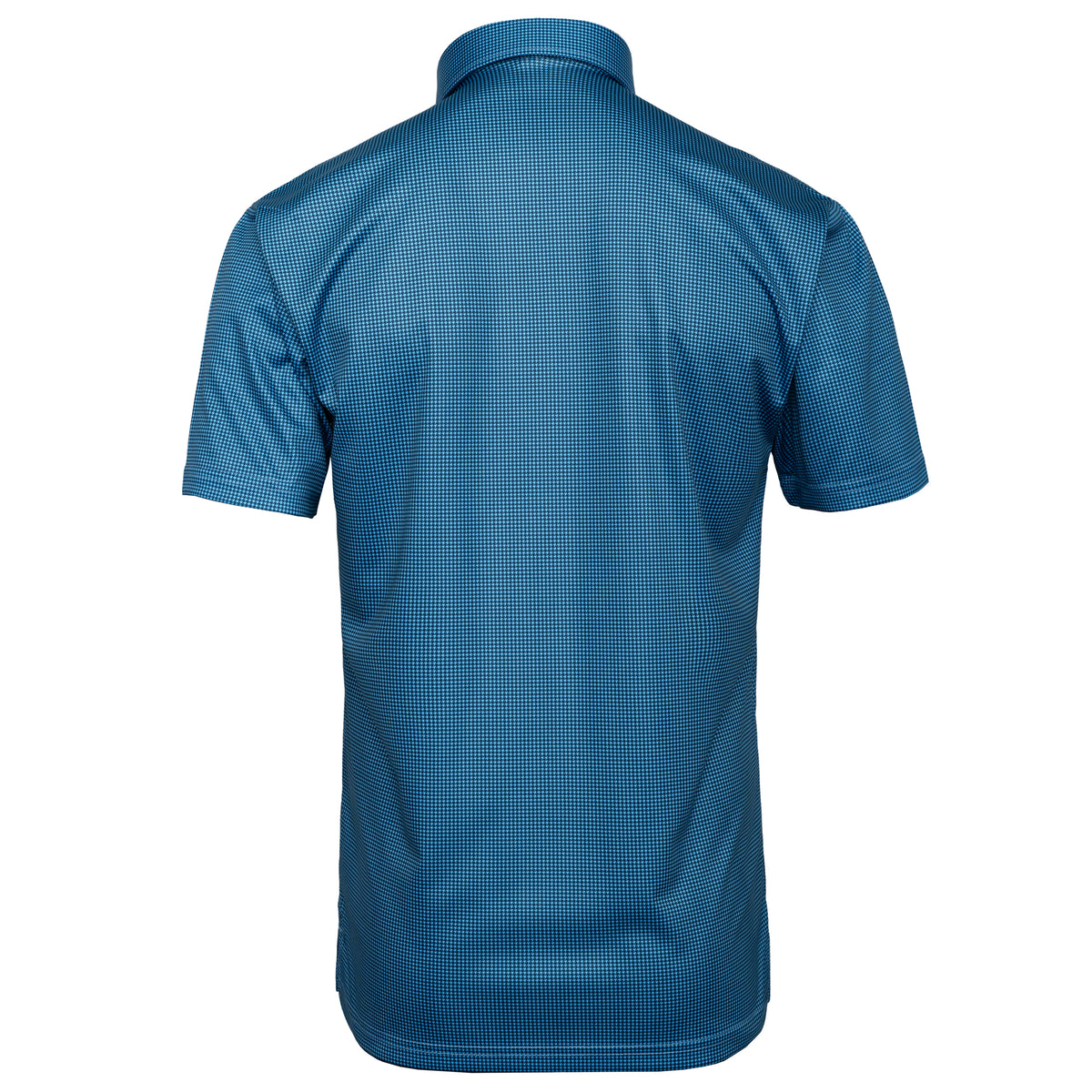 Men's Executive Collar Navy Micro Houndstooth Golf Polo Shirt
