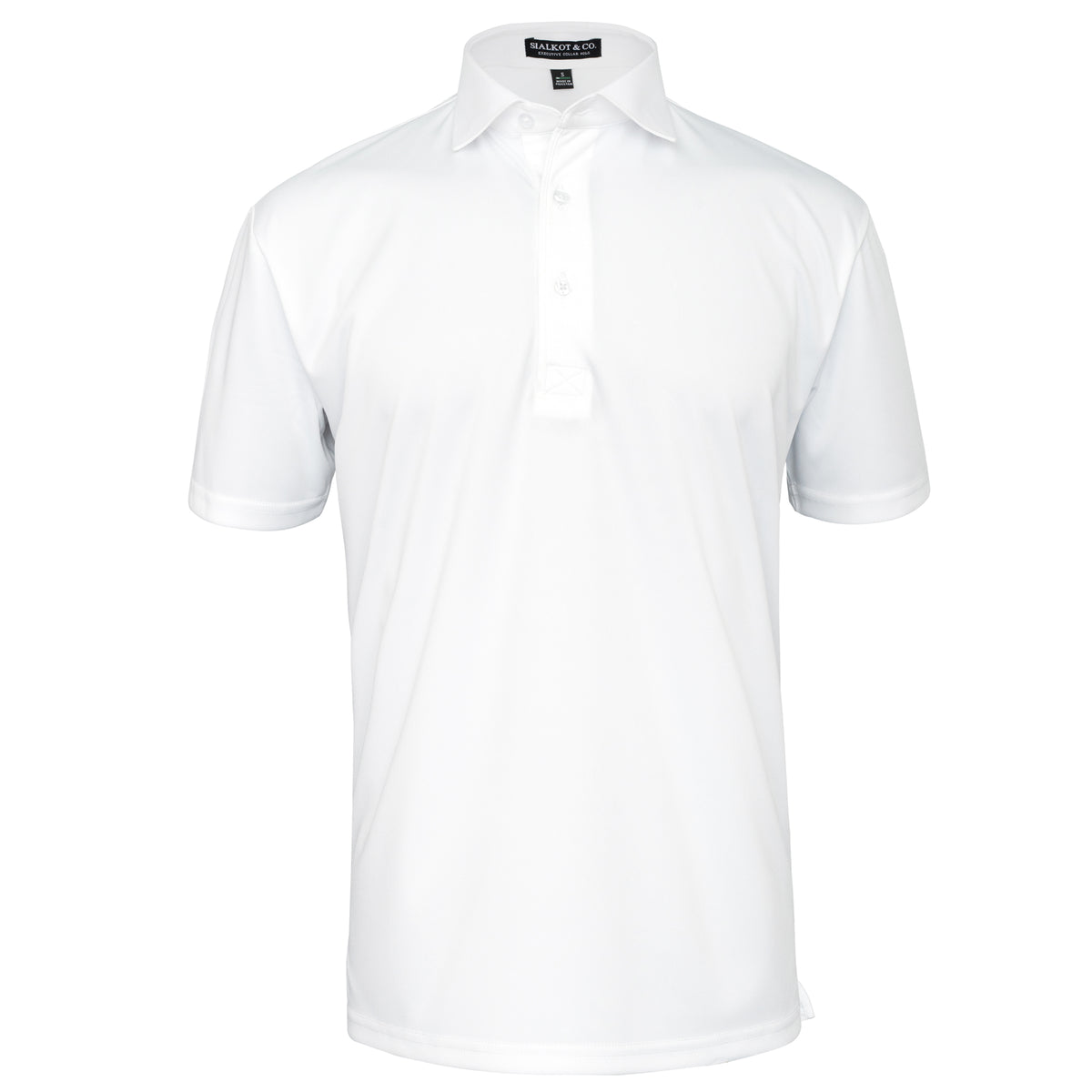 Men's Executive Collar Off-White Golf Polo Shirt.