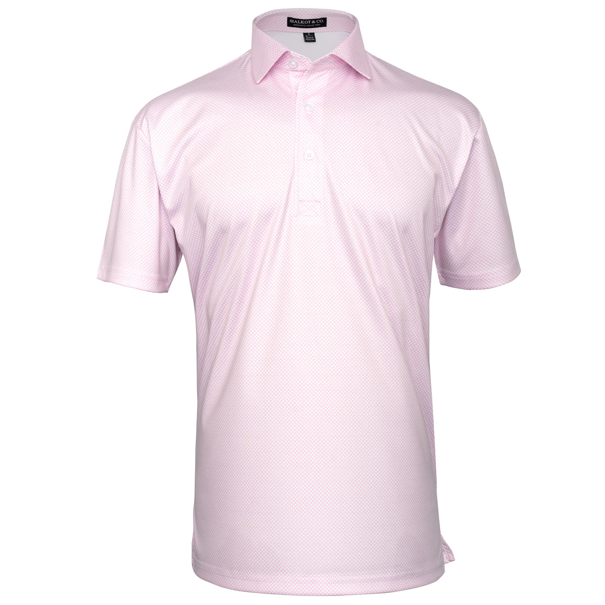 Mens Executive Collar Micro Diamond Cross Hatch Golf Polo Shirt