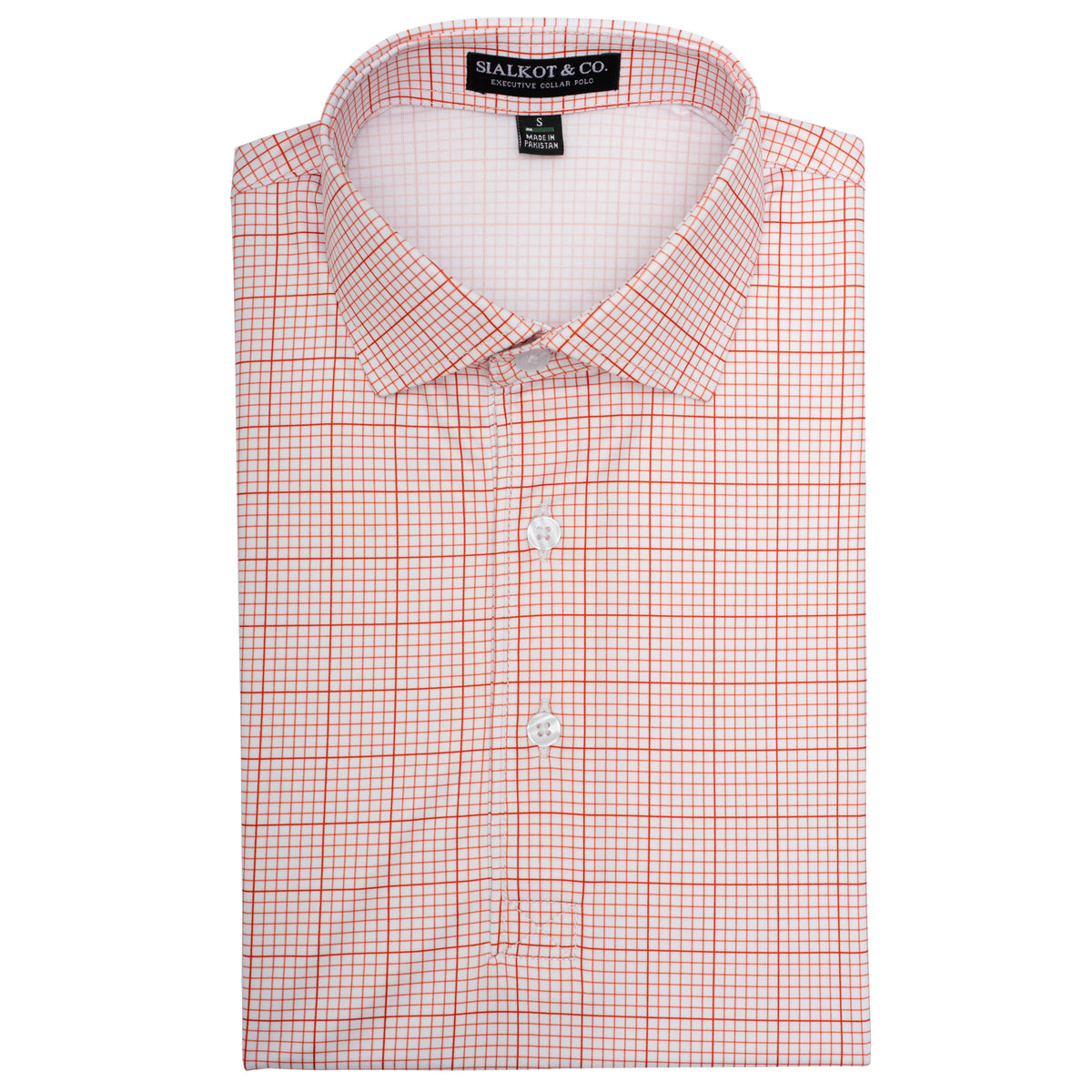 Men's Executive Collar Fine Graph Check Golf Polo Shirt.
