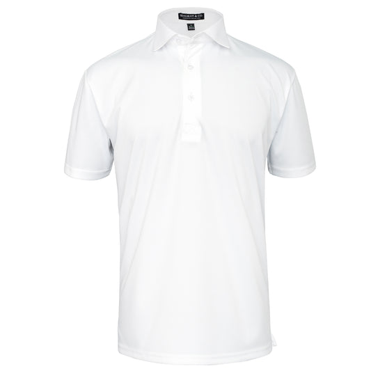 Men's Executive Collar Off-White Golf Polo Shirt.