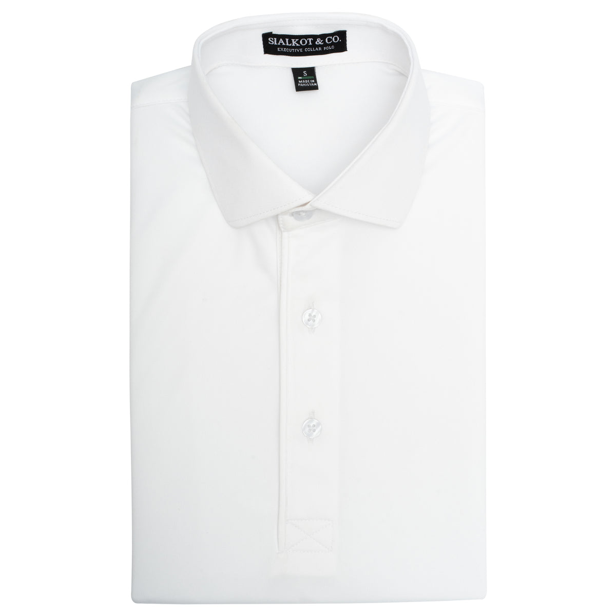 Men's Executive Collar Off-White Golf Polo Shirt.